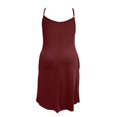 thumbnail image 4 of WTOBBY Women's Plus Size Casual Solid Color Round Neck Sleeveless Pleated Camisole Dress with Pocket, Flowy and Comfortable Fit for Everyday Wear, Fashionable and Breathable Design,Wine 4XL, 4 of 5