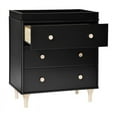 thumbnail image 3 of Babyletto Lolly 3 Drawer Changer Dresser in Black and Washed Natural, 3 of 6