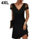 thumbnail image 5 of Qarigey Vestido de manga corta para mujer Cena elegante Graduación universitaria Baile Verano Boda Cumpleaños Ropa diaria Ropa de oficina Vestidos Negro 4XL Qarigey AP010367-23, 5 of 5