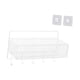 thumbnail image 5 of Organizador de pared colgante, cesta colgante de alambre, cesta de alambre de acero resistente para manualidades L blanca con gancho, 5 of 9