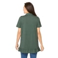 thumbnail image 2 of Woman Within Plus Size Short Sleeve Ruffle Hem Polo Tunic, 2 of 3