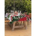thumbnail image 2 of Outdoor Tablecloth with Umbrella Hole and Zipper, Red Snowman Christmas Rectangle Table Cloth 52x70 Inch Waterproof Tablecloth, Xmas Tree Snowflake Winter Branches Picnic Table Cover for Patio, 2 of 7