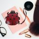 thumbnail image 2 of FELTECHELECTR Monedero de moda para mujer, diseño de mariquita, hecho a mano, de piel curtida, con tarjetero, monedero portátil con cremallera, perfecto para uso diario y ocasiones especiales., 2 of 5
