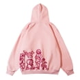 thumbnail image 2 of Sudadera con capucha para hombre, sudadera con capucha vintage de gran tamaño, sudadera con capucha con estampado de letras gráficas de dibujos animados para mujer, talla L, 2 of 7