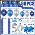Navy Blue 50th Birthday Decorations for Men, Navy Blue Silver Happy 50th Birthday, Blue and