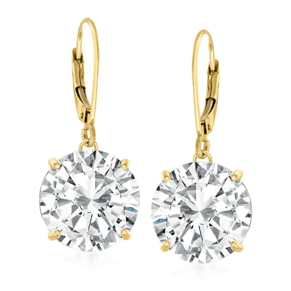 Ross-Simons 8.00 ct. t.w. CZ Drop Earrings in 14kt Yellow Gold, Women's, Adult