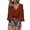 Brown, variant on ChaoHeng 3/4 Length Sleeve Womens Tops Cotton Oversized Buttoned V Neck Pullover Jacket Casual Summer Blue L