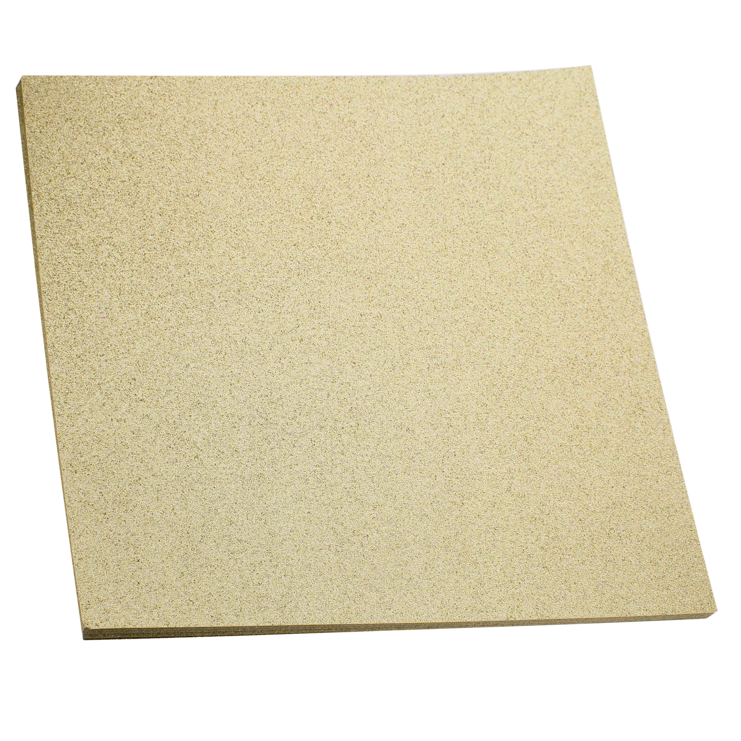 CraftyBook Glitter Cardstock Set 15 Sheets of Gold 12x12in Craft