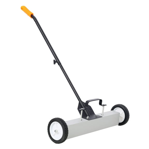 Magnetic Sweeper 24 Inch, Rolling Pick Up Tool for Screws, Heavy Duty Metal Detector with Release