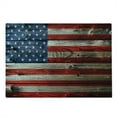 thumbnail image 2 of USA Cutting Board, Fourth of July Independence Day Weathered Retro Wood Wall Looking Country Emblem, Decorative Tempered Glass Cutting and Serving Board, Large Size, Red Blue Tan, by Ambesonne, 2 of 5