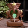 thumbnail image 2 of Quemador de incienso de cascada TUNC en forma de elefante con soporte de incienso y luz LED, 2 of 5
