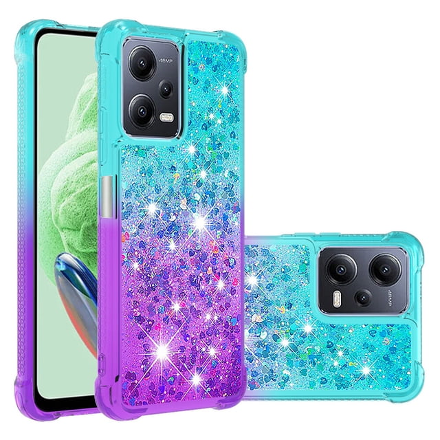 Funda para Xiaomi Redmi Note 12 5G Transparente con Brillos Carcasa Protectora Antigolpes con Glitter Brillante