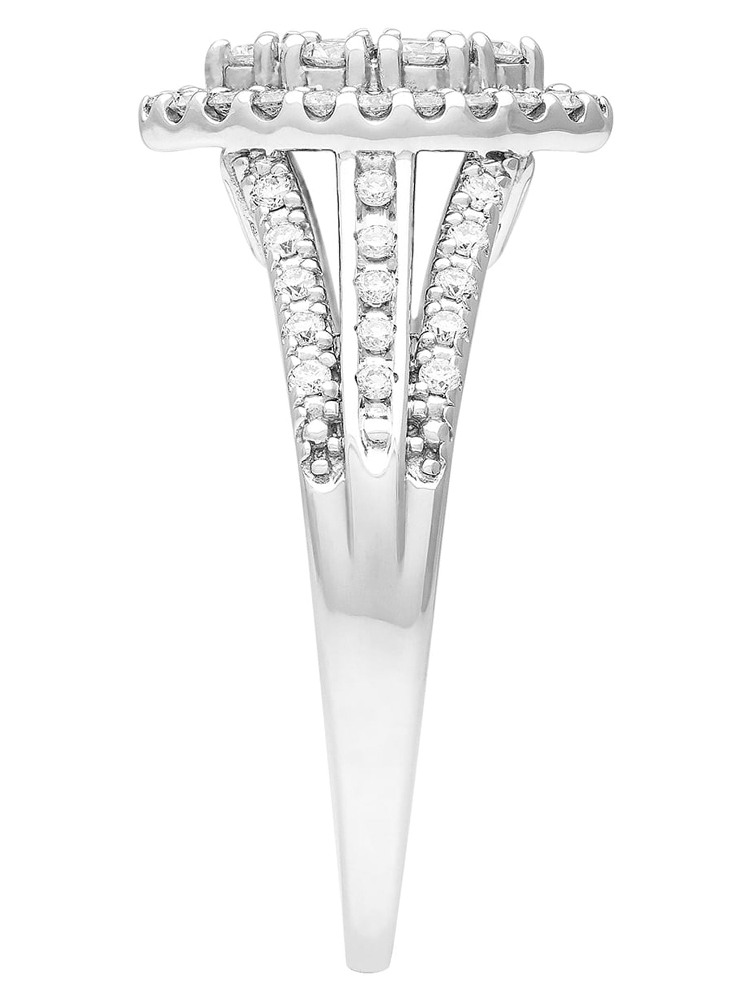 1/2 Carat TW Lab-Grown Diamond Halo Women's "Radiance" Engagement Ring in Sterling Silver by Keepsake