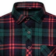 thumbnail image 4 of DDAPJ pyju Men's Plaid Shirt Regular Fit Business Casual Button Down Shirts Long Sleeve Wrinkle Free Dress Shirt Wedding Guest Shirts with Chest Pocket Green L, 4 of 5