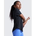 thumbnail image 4 of CRZ YOGA Girls Cloudweight Short Sleeve Athletic T Shirts Active Sports Casual Tees Side Slit Kids Teen, 4 of 6