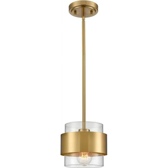 Brass Pendant Light Mini Glass Pendant Light for Kitchen Island with Clear Glass