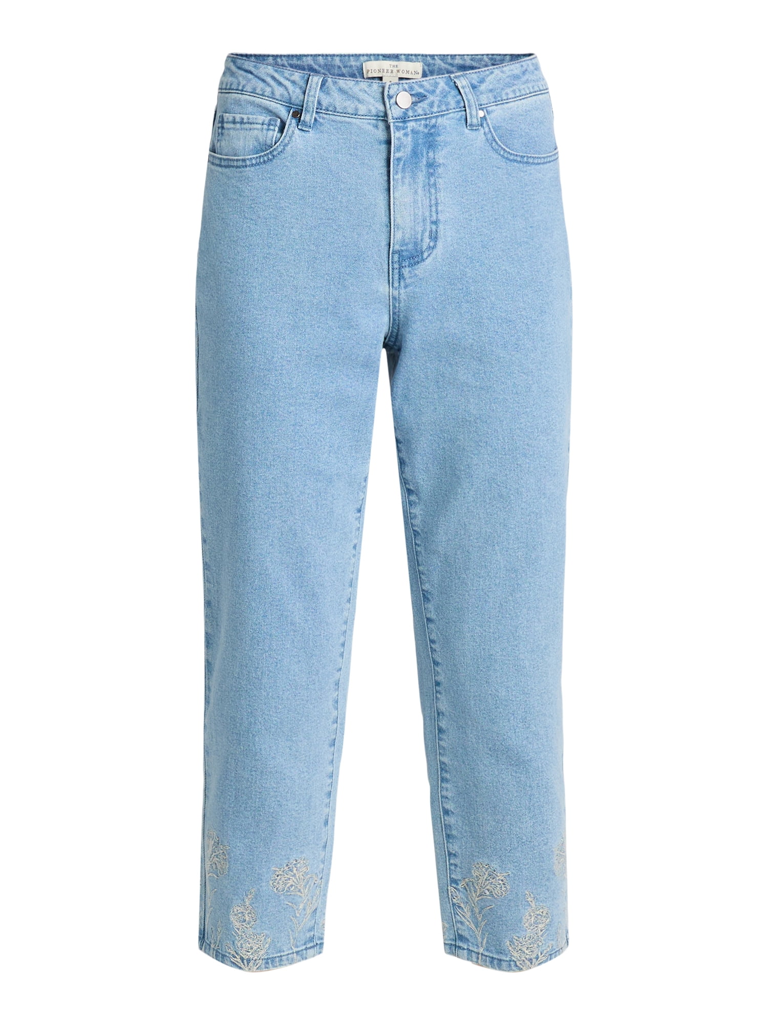 The Pioneer Woman Embroidered Straight Skinny Jeans, 25” Inseam, Women’s