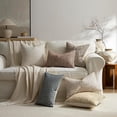 thumbnail image 7 of SUSIELADY Pack of 2 Throw Pillow Covers 18x18, Boho Textured Chenille Decorative Pillow Covers with Dots and Stripes, Square Cushion Covers for Couch, Sofa, Bed, Farmhouse Home Decor, Cream, 7 of 7