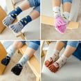 thumbnail image 3 of Kids Five Fingers Socks Cotton Non Slip Pilates Cute Animal Toe Socks, 3 of 4