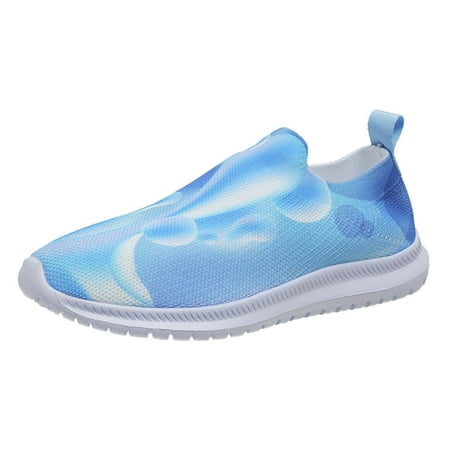 

Fauean Womens Slip on Sneakers Ladies Mesh Sports Casual Socks Shoes Lightweight Sneakers Blue Size 42