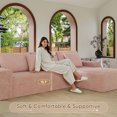 thumbnail image 6 of Lunale 104" Cloud Sectional Sofa with Right Chaise, Oversized Modular L-Shaped Couch, Plush Corduroy Sleeper Couch for Living Room, No Assembly Required, Pink, 6 of 9