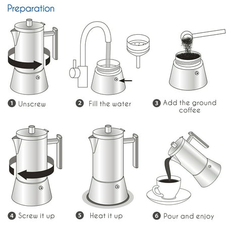 

NANXI Diego Stovetop Espresso Maker Stainless Steel Italian Coffee Machine Maker 10-12Cup 17.5 oz Induction Moka Pot