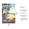 thumbnail image 2 of Bequia Beach Hotel - Saint Vincent and the Grenadines - Friendship Beach - Vintage Travel Poster by Kerne Erickson - 8 x 12 inch Vintage Metal Tin Sign, 2 of 4