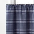 thumbnail image 2 of Martha Stewart Ruffle Stripe Tier Set Poseidon Blue, Pole Top, Light Filtering, Indoor, Adult, 2 Piece Set, 30" x 24", 2 of 5