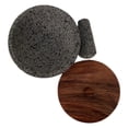 thumbnail image 3 of Molcajete Wood Planks MX Calli de piedra volcánica con base y tapa de parota, 3 of 4