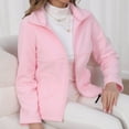 thumbnail image 5 of Riecok Fleece Jackets for Women Collared Long Sleeve Jackets Zip Up Coats with Pockets Solid Color Casual Everyday Clothes, 5 of 6