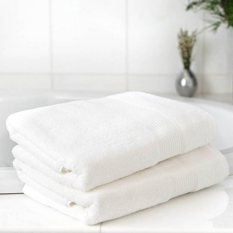 BleachSafe Oversized Bath Towel Set (30 x 58), Bleach Proof and Fade  Resistant, 2 Pieces, [White]
