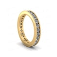 thumbnail image 2 of Natural 1.25Ct Round Cut Diamond Channel Set Milgrain Women's Anniversary Wedding Eternity Band Ring Solid 14k Yellow Gold F VS2, 2 of 3
