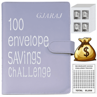 Gjaraj A5 Money Saving Challenge Binder, Shining Silver Printing