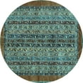 thumbnail image 1 of Ahgly Company Indoor Round Abstract Light Blue Modern Area Rugs, 5' Round, 1 of 4
