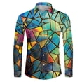 thumbnail image 2 of Camisas con estampado abstracto en 3D para hombre, camisas casuales de manga larga con botones y corte regular, camisetas de playa para hombre, camisetas de gran tamaño, 2 of 5