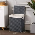 thumbnail image 2 of Handwoven Laundry Basket Hamper with Removable Liner Bag and Lid, Collapsible Clothes Hamper with Handle, Grey, 2 of 6