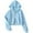 Blue, variant on Women's Cropped Zip Up Hoodie with Pocket, Winter Long Sleeve Casual Pullover, Solid Color Hooded Crop Top Grey,M
