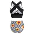 thumbnail image 4 of ICHUANYI Clearance Women Sunflower Print Bikini Set Push Up Bathing Swimwear High Waist Swimsuit(Black, M) Ichuanyi Ichuanyi, 4 of 9