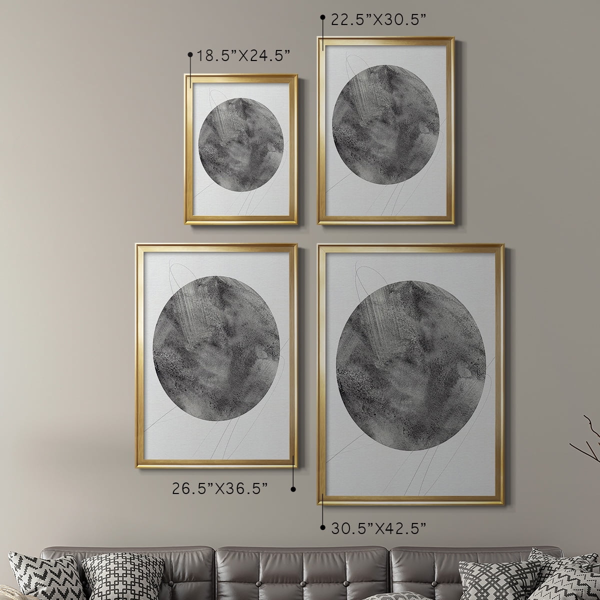 Graphite Moon II Premium Framed Print, in Gold, Black, or Silver - Ready to Hang