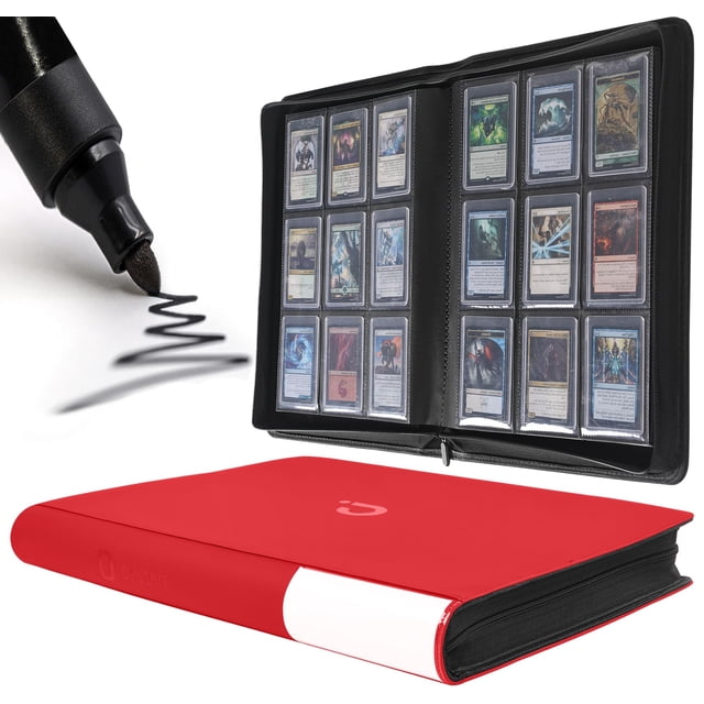 Carpeta Toploader D DACCKIT C con capacidad para 288 tarjetas rojas
