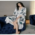 thumbnail image 1 of Kimono Robes for Women Long Satin Robe Floral Silk Robes Kimonos Bathrobe Dressing Gown  One Size, 1 of 3
