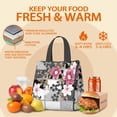 thumbnail image 5 of Pioneer Flower Floral Print Pattern Insulated Lunch Bag for Women & Adults,Large Portable Soft Cooler Lunch Bag,Thermal Food Storage Tote with Pearl Cotton,8.66L,8.75x5.75x9.5 Inch, 5 of 6