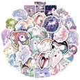 thumbnail image 1 of Pegatinas de unicornio arcoíris de dibujos animados para maleta, monopatín, guitarra, portátil, teléfono, decoración, Graffiti, pegatina impermeable, juguetes para niños, 1 of 3