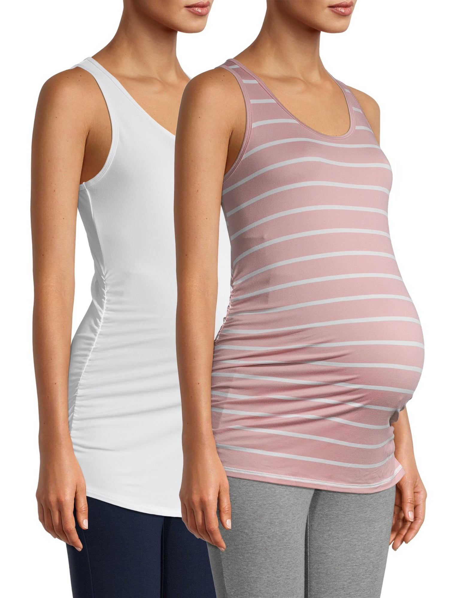Time and Tru Women's Maternity Tank Tops, 2Pack