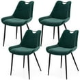 thumbnail image 1 of Costway Dining Chair Set of 4 Soft Velvet Upholstered Kitchen Chairs with Metal Legs Green, 1 of 9