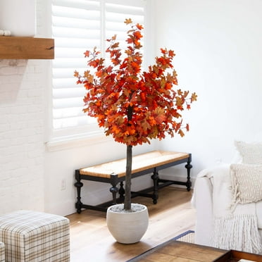 Nearly Natural 6ft. Autumn Lush Maple Artificial Fall Tree