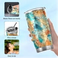 thumbnail image 6 of SKYSONIC Marble Pattern Tumbler Stainless Steel Double Wall Vacuum Reusable Insulated Mug with Straw and Built-in Coaste for Cold and Hot Beverages, 20oz, 6 of 7