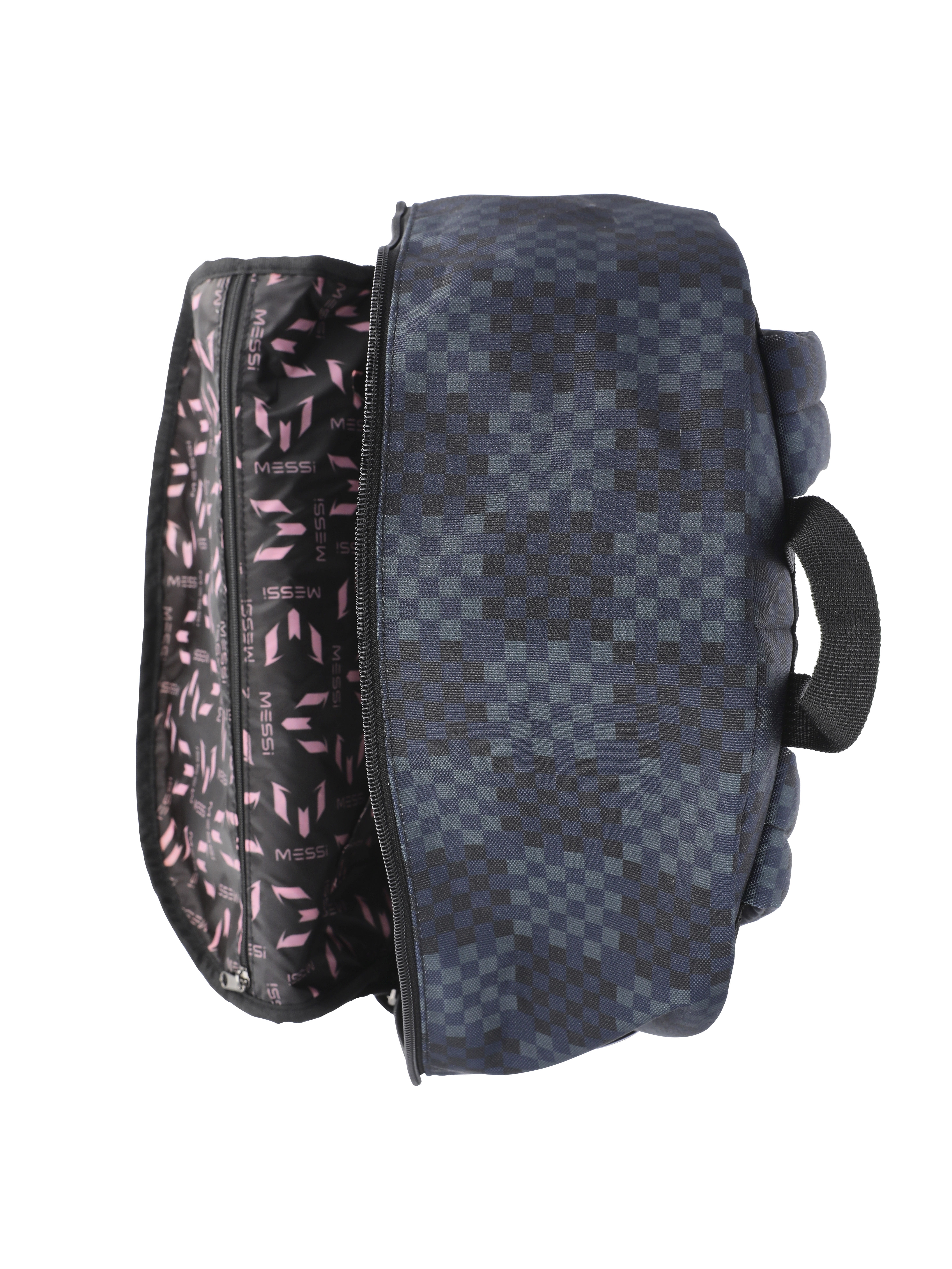 Messi Kids' 17" Checkered Backpack and Pencil Case 2-Piece Set, Black