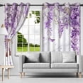 thumbnail image 4 of Nanqianyi Purple Floral Lavender Blackout Curtains, Beautiful Butterfly Prints Thermal Insulated Grommet Drapes for Bedroom/Living Room, 42x63 in, 2 Panels, 4 of 8