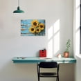 thumbnail image 3 of ZHONGYUTONG Rustic Sunflower Canvas Wall Art Farmhouse Yellow Flower Pictures Country Floral Painting Print for Bathroom Decor Framed (12.00" x 18.00"), 3 of 5